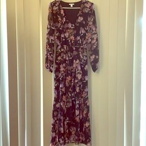 Floral high low faux wrap dress